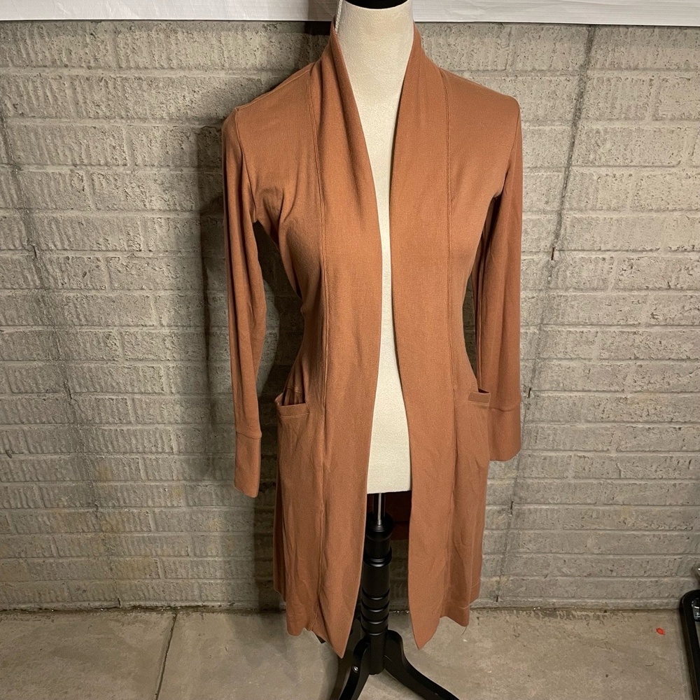 Commando Luxury Rib Cardigan Robe Sweater‎ Ochre Brown Small